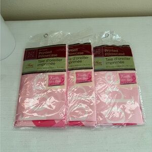 Home Collection Pink “faith, hope, love” 3Pillowcase Set